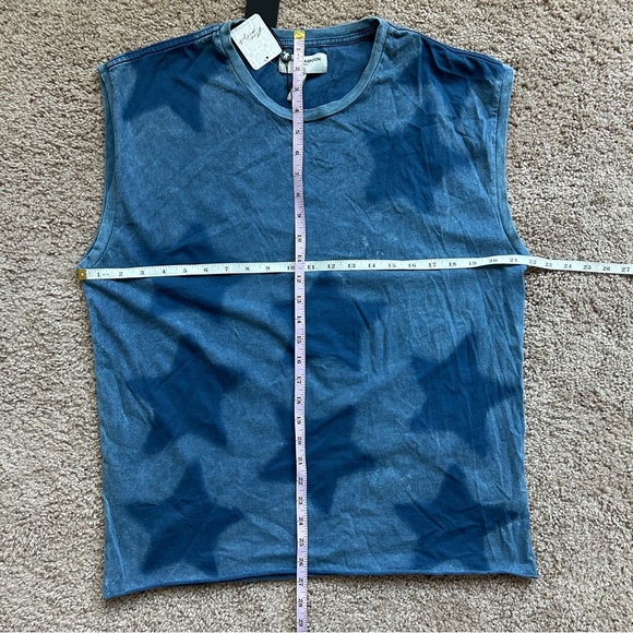 Free People OneTeaspoon Star Dust Blue Oversized Cotton Tank Top NWT Size XS - Picture 11 of 12